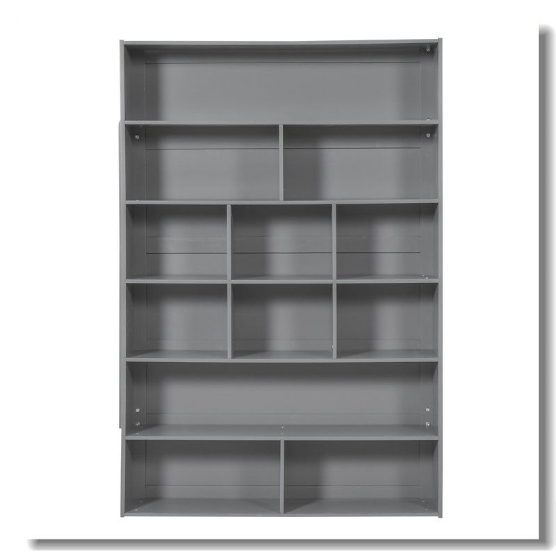 Lit superposé avec 2 tiroirs et armoire à couches multiples, Lit simple, Gris