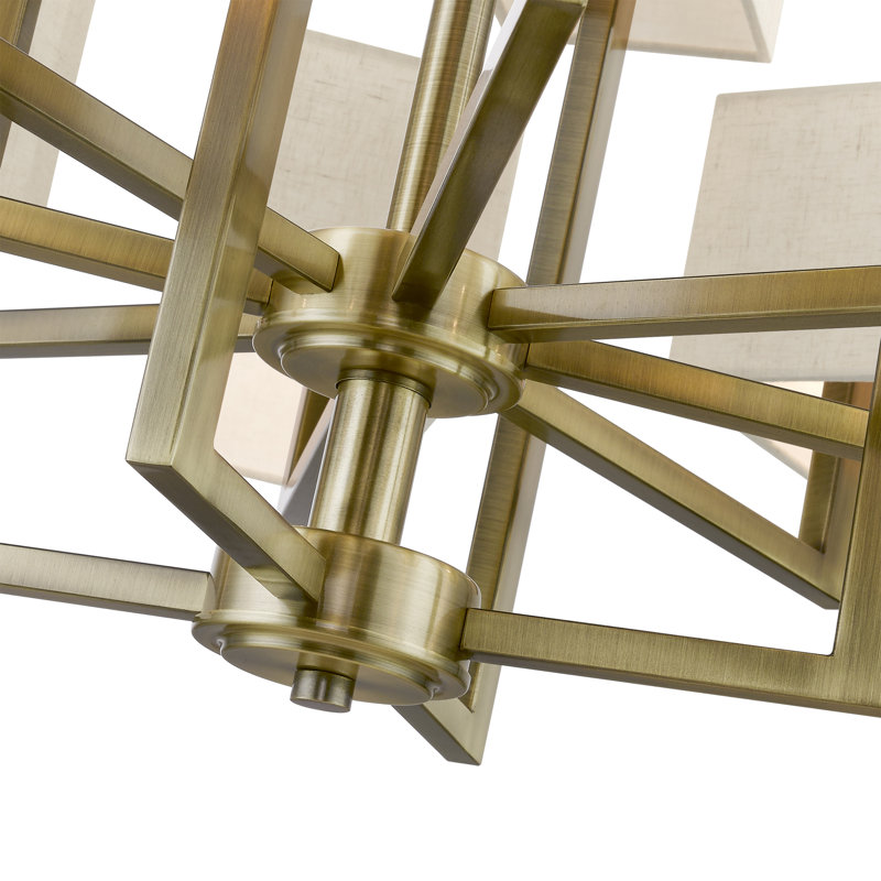 Elser 12 - Light Dimmable Chandelier, Antique Brass