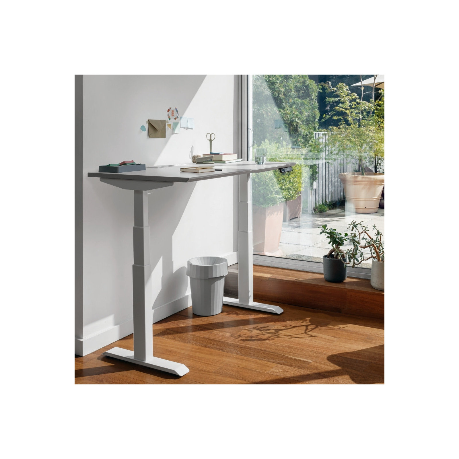 Standing Desk, Fog, 52" H x 48" W x 30" D, White