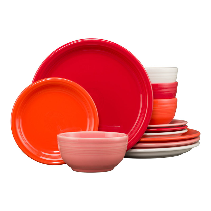 Magasiner les ensembles mixtes Service de vaisselle 12 pièces Bistro Coupe Horizon Sunset, service pour 4