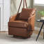 Chaises d'appoint pivotantes modernes Chaises à accoudoirs tonneau rondes Chaises de lecture rembourrées confortables Canapé en tissu confortable pour le salon / la chambre à coucher-1107694063