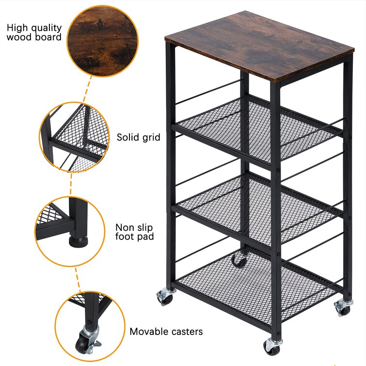 Anouar 17.25'' W Shelving Unit with Wheels