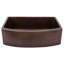 30" Hammered Copper Kitchen Rounded Apron Single Basin Sink with Matching Drains, and Accessories
