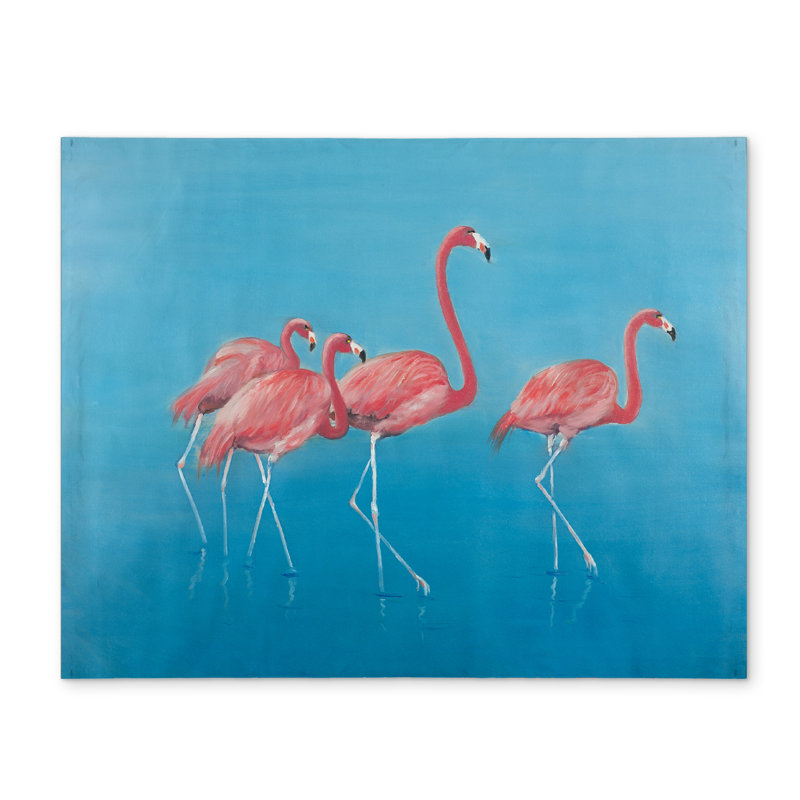 Four Flamingos Exotic Bird Polyester Placemat - Home Decor