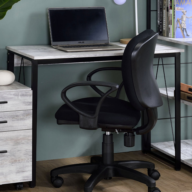 Bureau d'écriture rectangulaire avec base en métal, H 28 po x l 35 po x P 18 po, Grey Duplicate