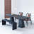 Black Rectangle Solid Wood Dining Tables-1814007151