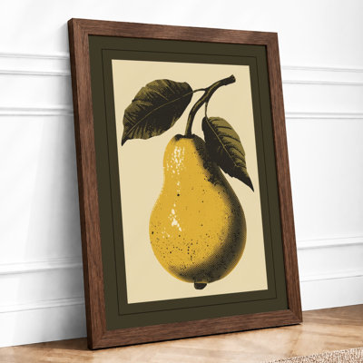 Single Pear With Leaves Botanical - Print