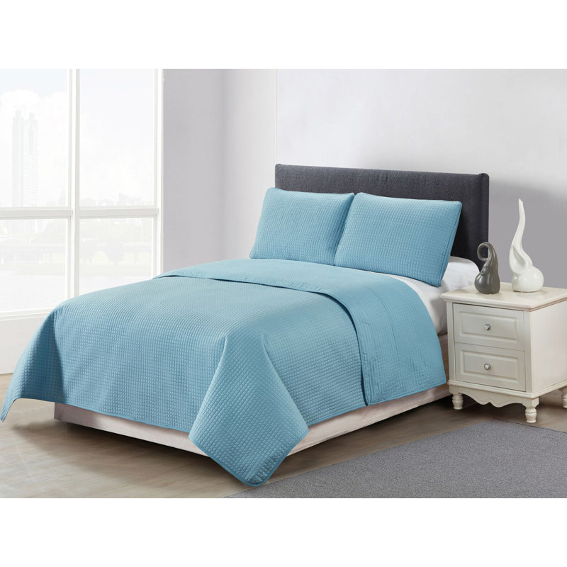 Ensemble de courtepointe réversible Pomeroy, Bleu, Courtepointe simple et 1 taie décorative