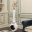Grand vase décoratif décoratif avec trou extérieur blanc à l'intérieur noir