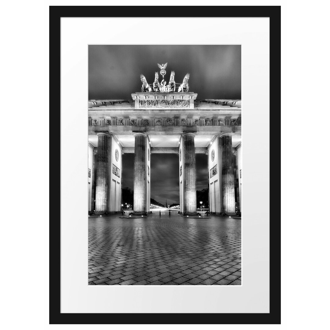 Beleuchtetes Brandenburger Tor Gerahmter Fotodruck Poster