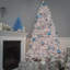 North Valley White 9' White Spruce Artificial Christmas Tree with 750 Clear/White Lights with Stand-1572031248