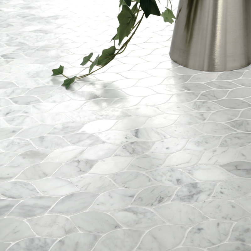 Carrara White 12 in. x 13 in. Honed Marble Mosaic Floor and Wall Tile