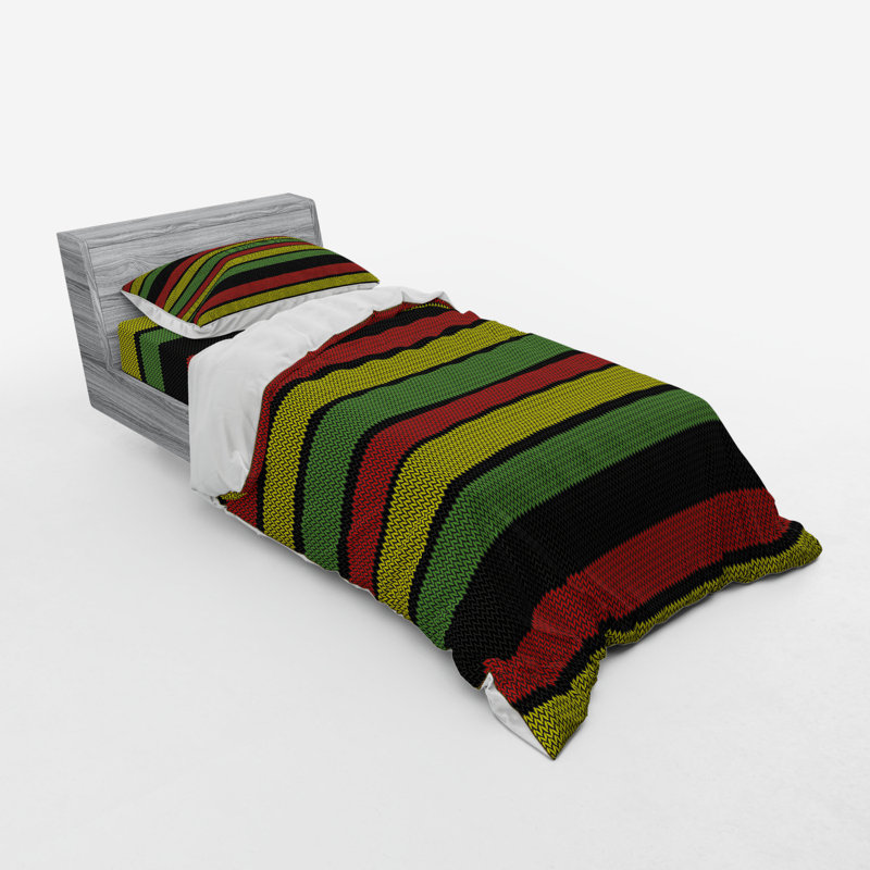 Modern & Contemporary Polyester Striped Duvet Cover, Twin XL Duvet Cover + 2 Additional Pieces