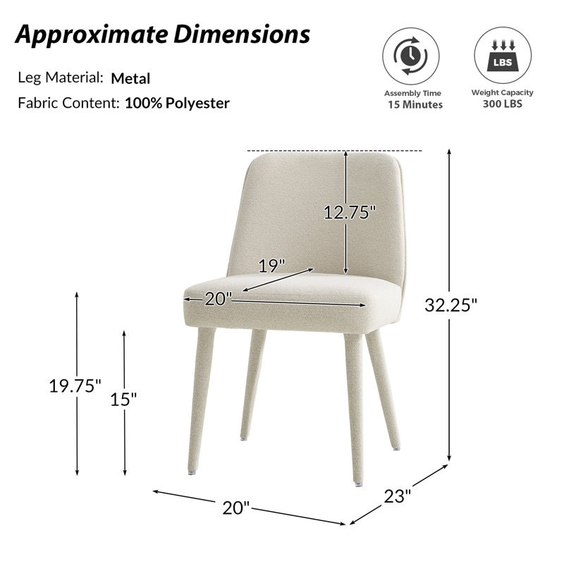  Ensemble de 2 chaises rembourrées Verity, Lin