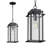 1 - Light 15.8'' H Black Iron Tempered Glass ETL Outdoor Hanging Lantern