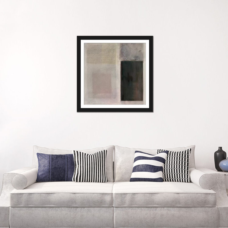 « muteed teintes i », impression sur toile, H 18 po x l 18 po x P 1,5 po, Toile avec cadre noir