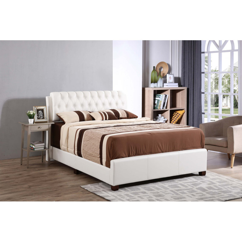 Marilla Vegan Leather Standard Bed, Full, Black