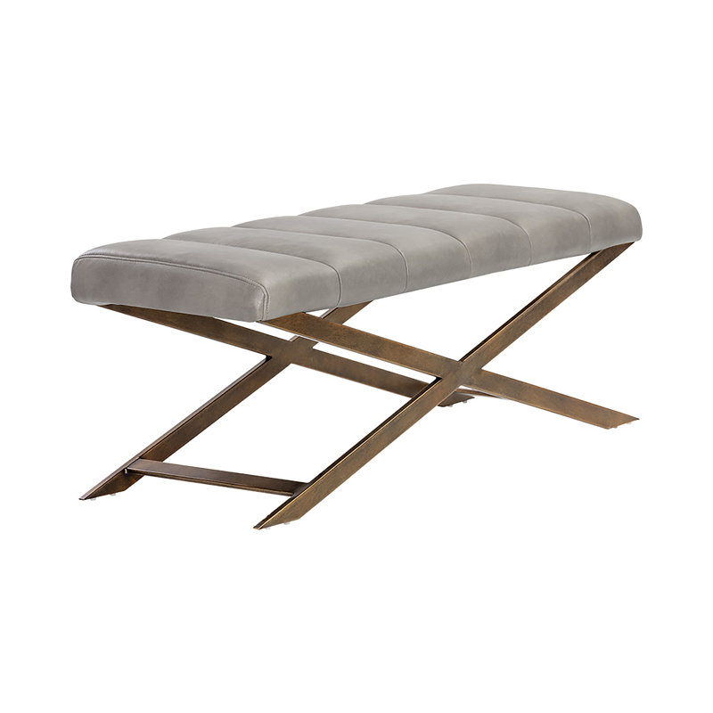 Kammi Upholstered Bench, Grey Performance