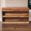 Banc de rangement à chaussures en bois massif avec deux tiroirs Buffalo Hide-1039628775
