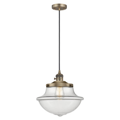 Franklin Restoration - Grourke - 1 Light Cord Hung Mini Pendant - On-Off Turn Switch - LED Bulb