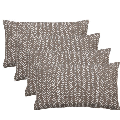 Set of 4 Outdoor Lumbar Throw Pillows with Inserts, 12" x 20" Water-Repellent and Fade-Resistant Decorative Pillows with Zipper for Patio, Porch, Balcony, and Sofa