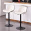 Swivel Upholstered Adjustable Height Counter Stool with Metal Frame-94667289