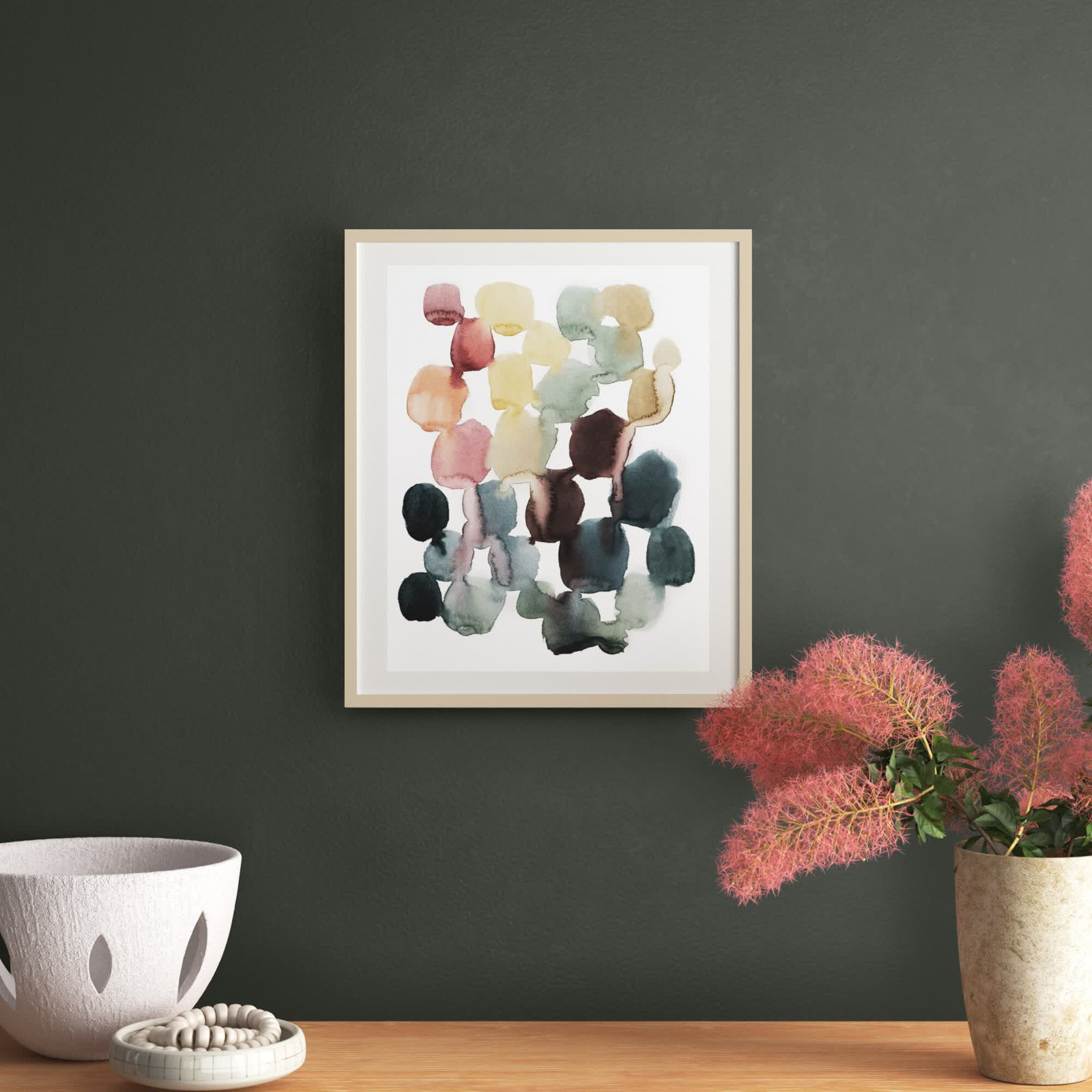 Desert Stones II by Grace Popp, Natural Framed Paper, 20" H x 17" W