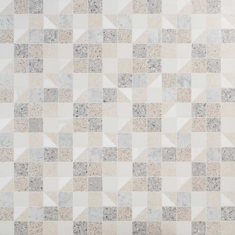Elizabeth Sutton Artem Mosaic Tile, Swan White;Cream