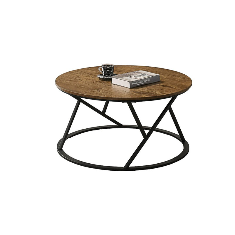 Ensemble de table contemporaine 3 pièces à finition naturelle Table basse 1X Table de bout 2X Table de bout décorative à base abstraite en métal (seulement avec table)