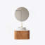 Meuble-lavabo de salle de bain 24 po avec lavabo, meuble de rangement mural rayé à bords arrondis avec tiroir, lavabo rond en céramique blanc avec motif de pierre, pré-assemblé, couleur grain de bois Natura-125538918