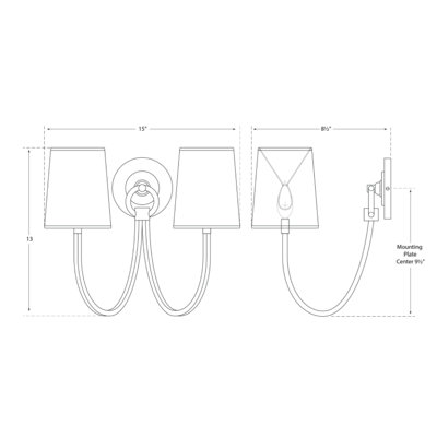 Thomas O'Brien Reed Double Sconce
