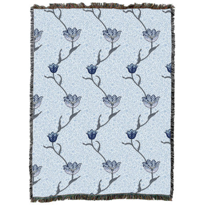Pure Country Weavers William Morris Garden Tulip Sylvan Blanket XL - Arts & Crafts - Gift Tapestry Throw Woven from Cotton - Made in The USA (82x62)