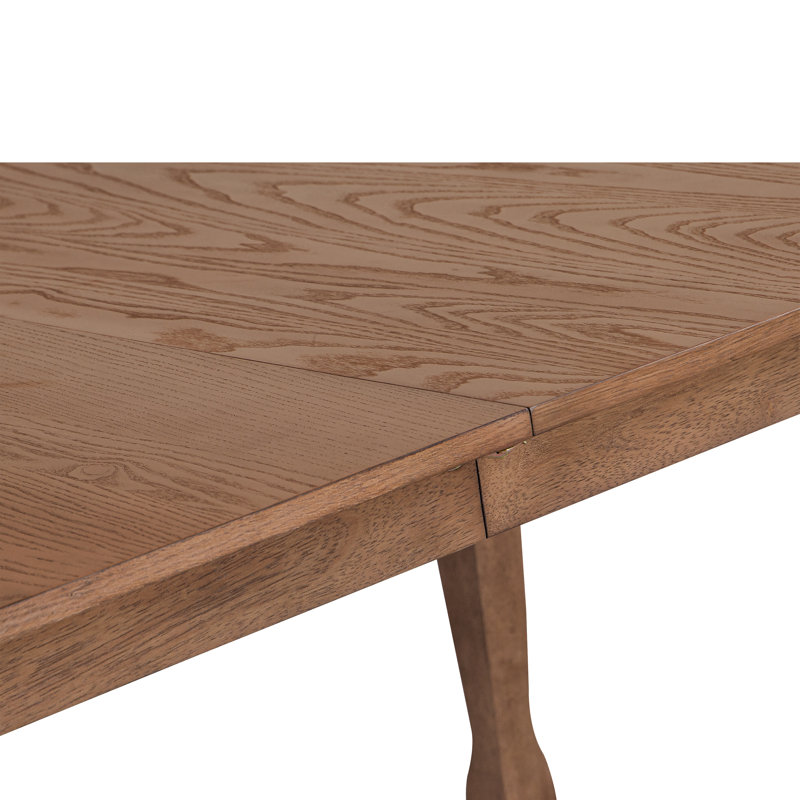 Ensemble de table de salle à manger extensible en bois d'hévéa 7 pièces avec chaises rembourrées Alagie