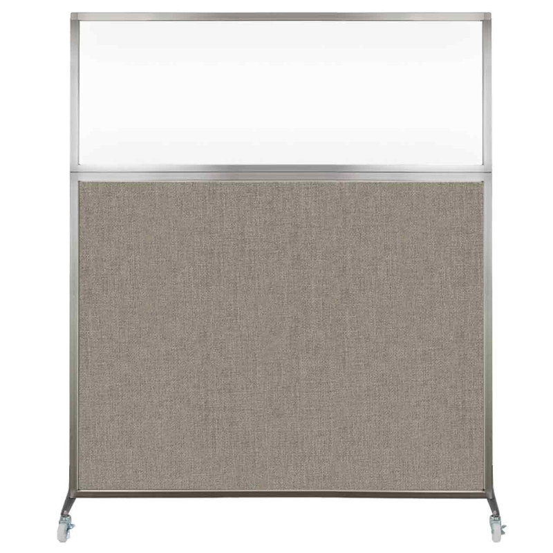 Cloison de bureau Hush - fenêtre transparente, Gris, 60"