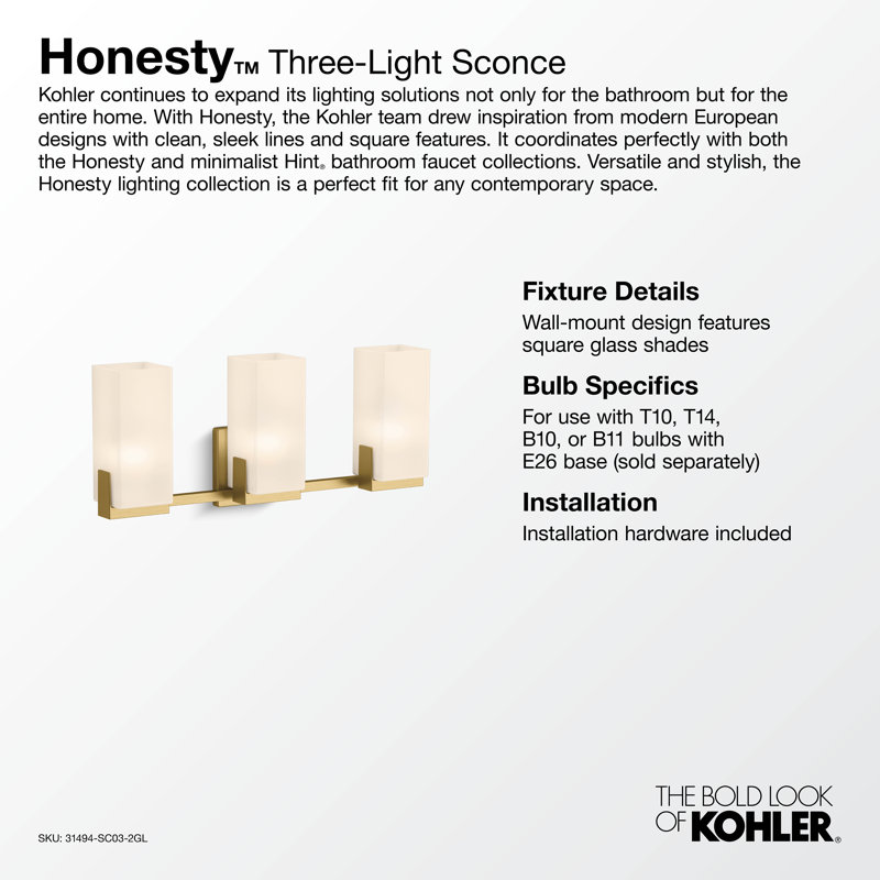 Honesty Three-Light Sconce, Polished Chrome