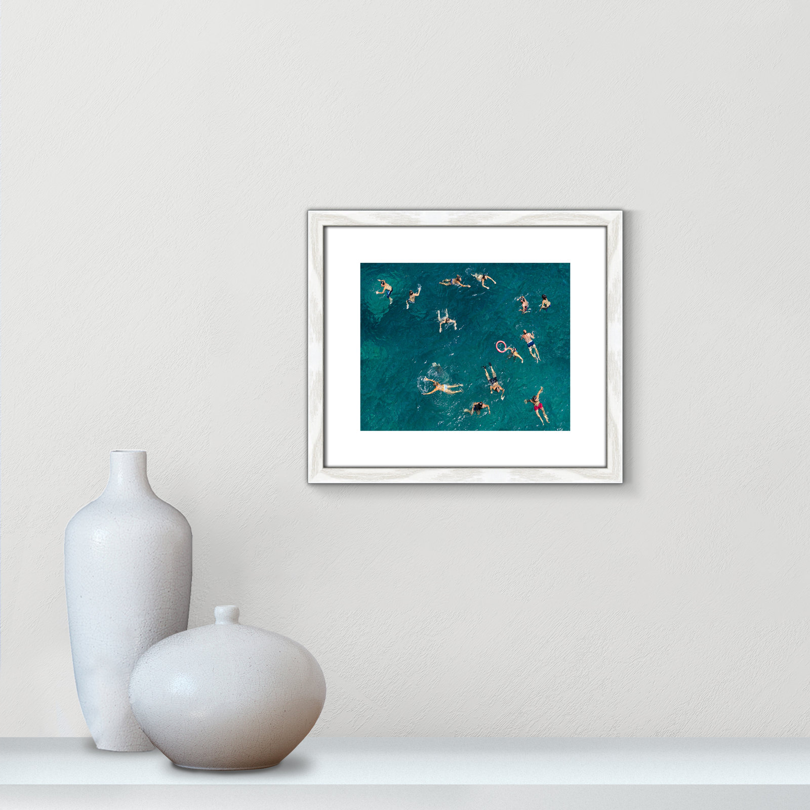 Norvell "Tonti" Print by Tonti, 13" H x 15" W x 0.75" D, White Wood Framed Paper