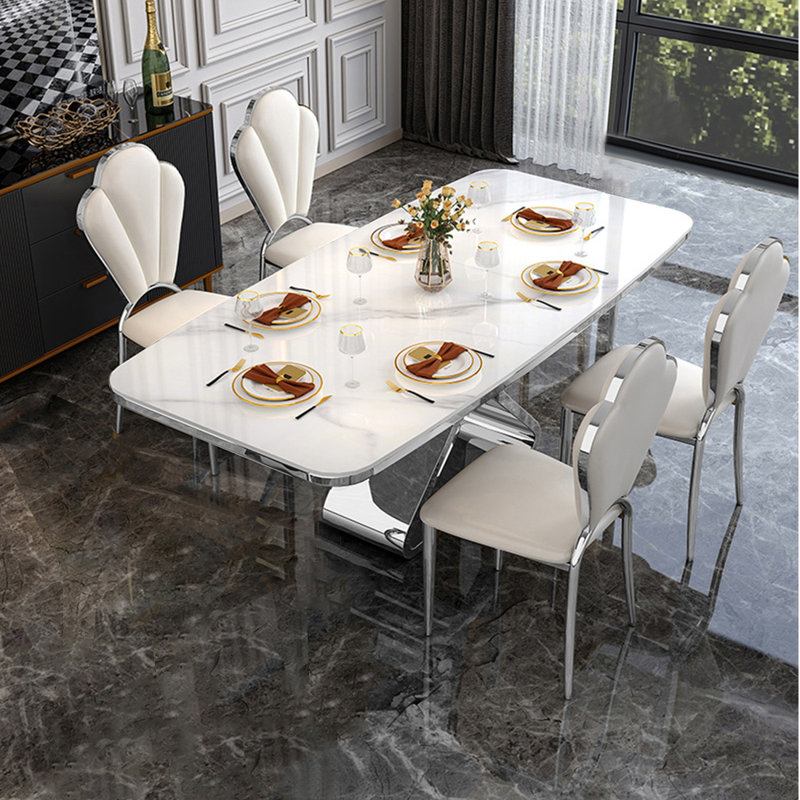 Ensemble de salle à manger Ardenia, Blanc / gris, H 29,53 po x L 70,87 po x l 35,43 po