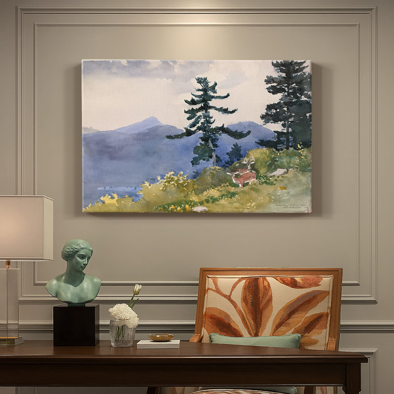 Cerf dans les Adirondacks-Winslow Homer-Gallery, toile tendue-1889, 24 po x 36 po