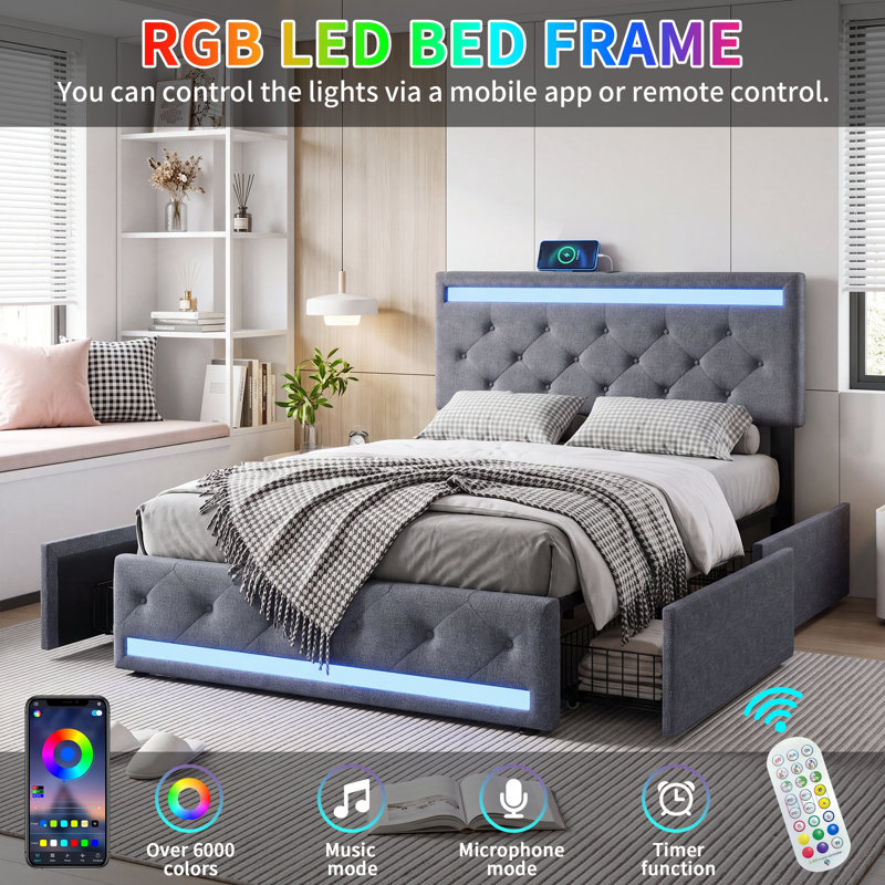 Drawers Bed Frame, Kingsize (5')