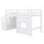 Lit mezzanine peu encombrant avec escalier de rangement et fenêtre-1317213986