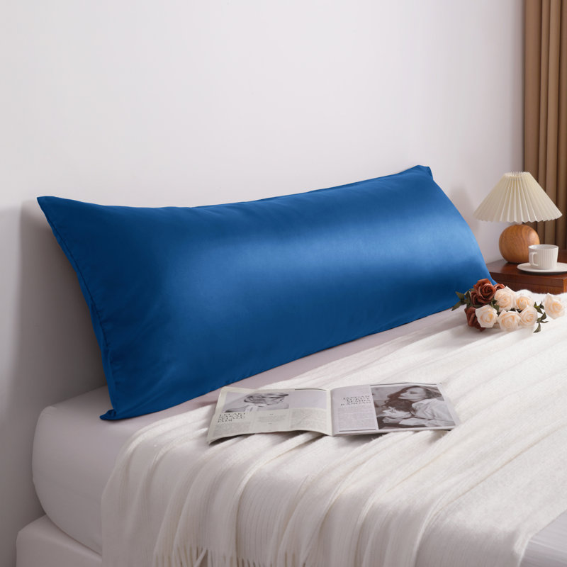 Satin Body Pillow Pillowcase, Hidden Zippered Pillow Cover, Slip Cooling - NTBAY, Royal Blue