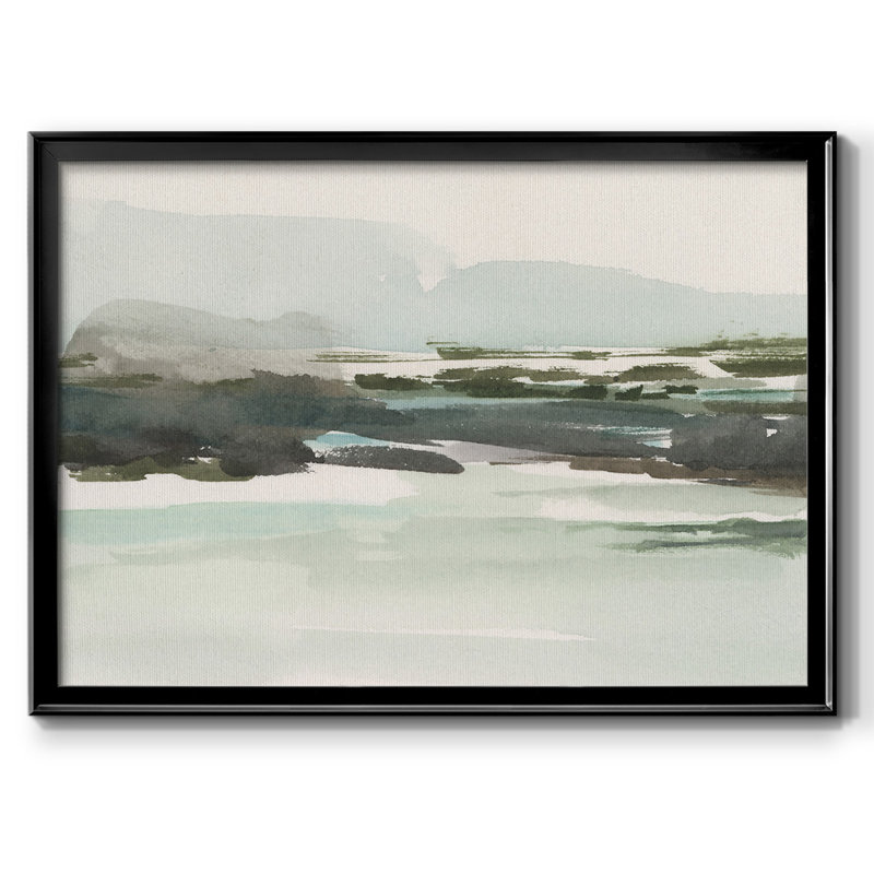 Toile tendue avec cadre turquoise I Marsh, Noir, H 30 po x l 44 po x P 1,5 po
