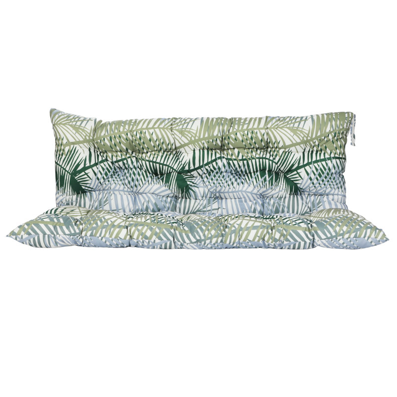 Porch Swing Cushions With Backrest, 4" Thicken Waterproof Outdoor Bench Cushion, Only Cushion, Bamboo, 40" W x 20" D