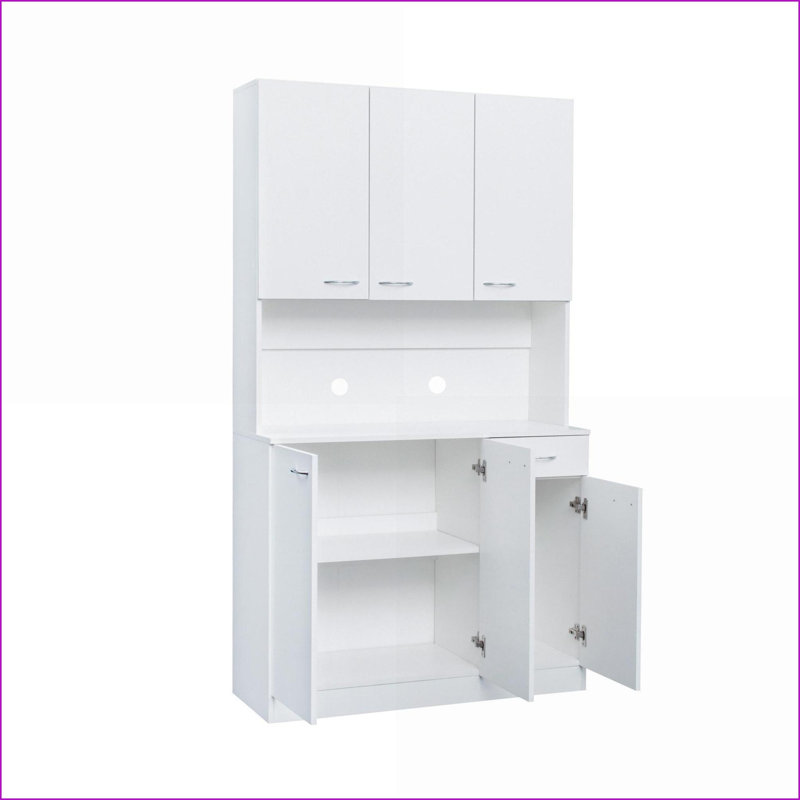 Armoire moderne de 100 cm (L) x 39 cm (P) x 180 cm (H) avec 6 portes, 1 tiroir et 1 tablette, MDF | Chambre, Blanc