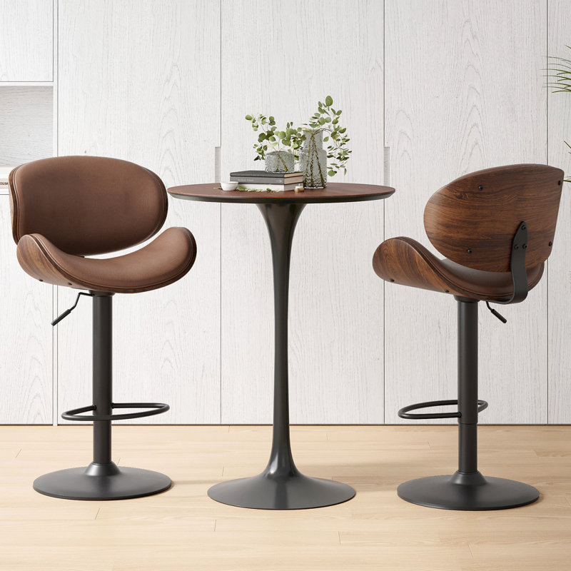Tabouret de bar pivotant Modern, Brun