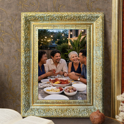 Cadre photo doré antique 1PC pour photos et cadeaux de pendaison de crémaillère 11 po x 14 po