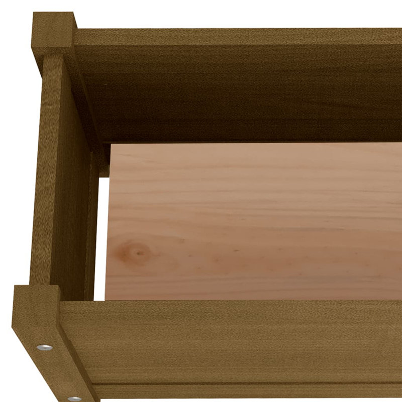 Boîte à fleurs en bois Lisbon, H 12,2 po x l 23,6 po x P 12,2 po, Brun miel