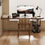 Bureaux en bois massif demi-cercle brun noisette-107971829