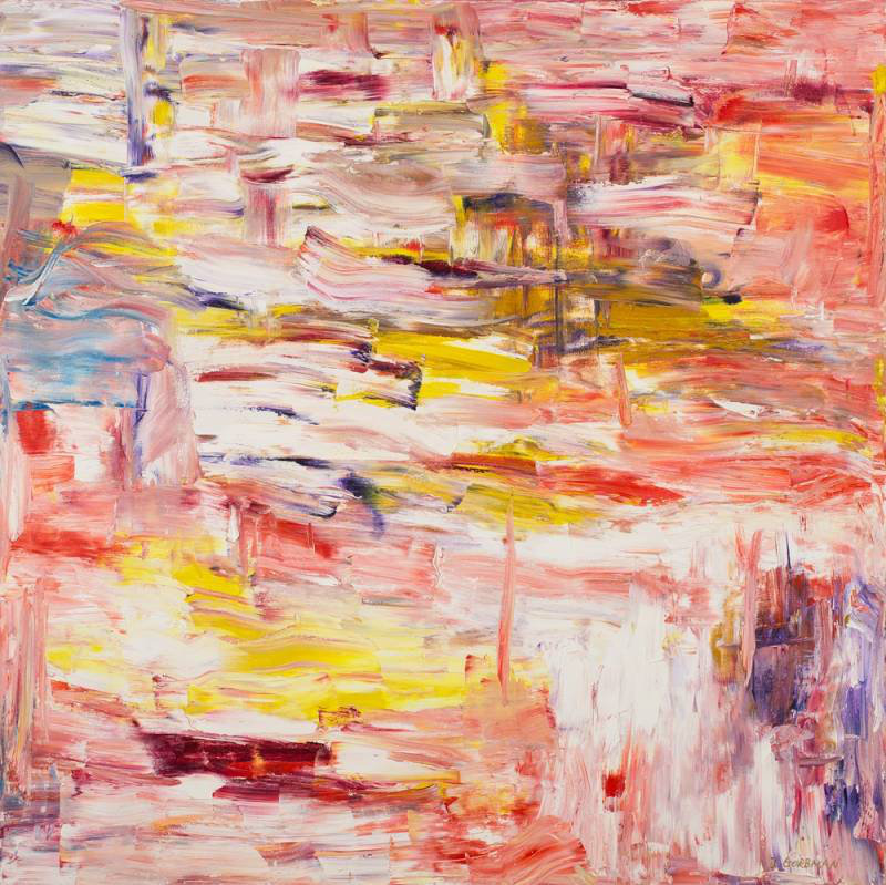 Pink Sun Painting by Irina Gorbman