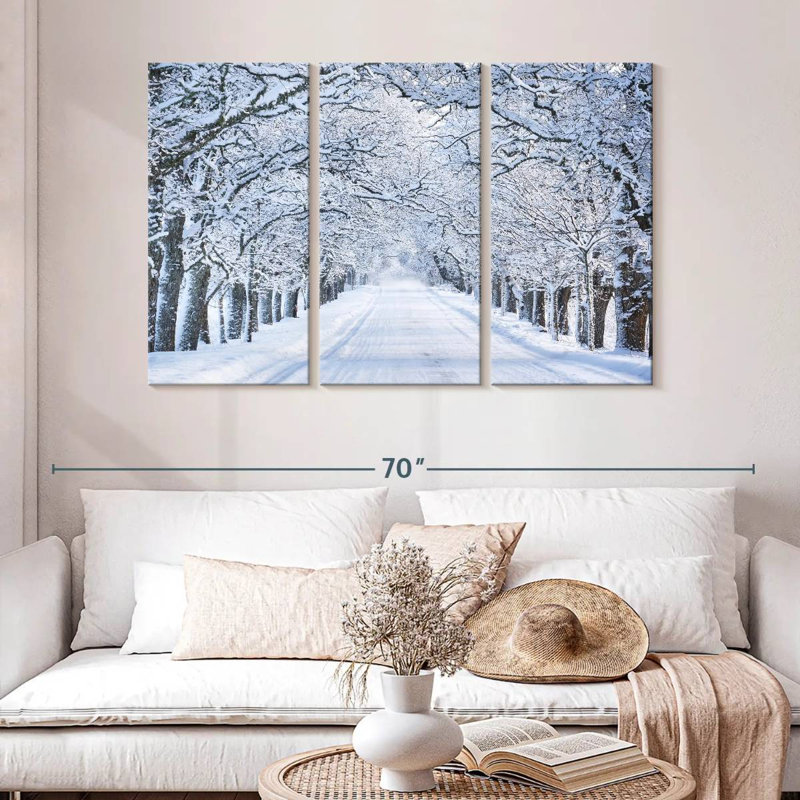 Harnek Snowy Alley Trees, H 32 po x l 50 po